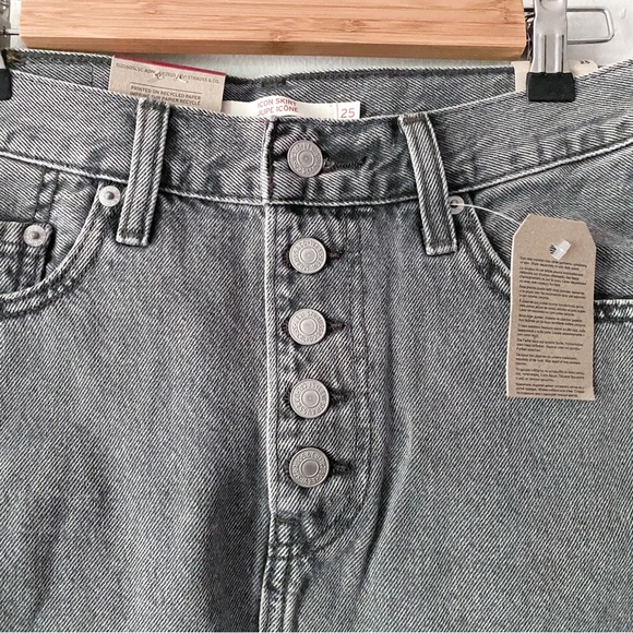 Levi's Faded Black Contemporary Midi Icon Skirt US 25 (NWT) - Picture 2 of 8